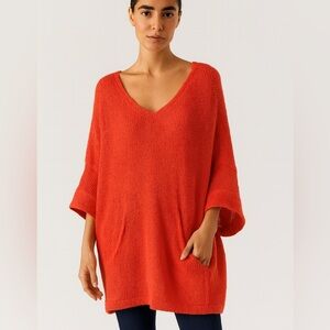 Free People Oversized Knit Dolman Sleeve Sweater With Pockets Size Small